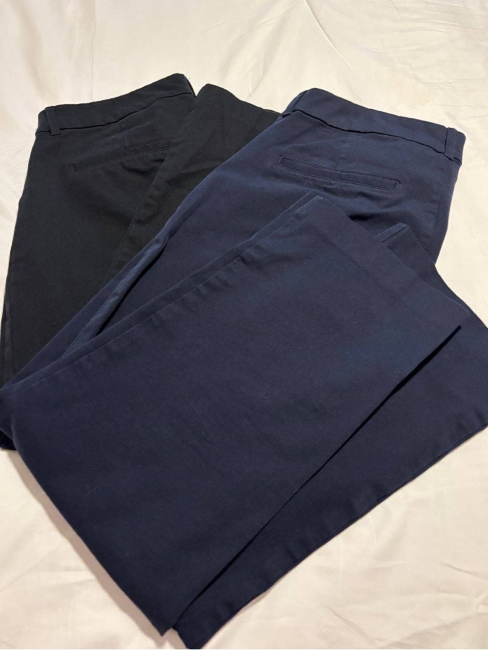 Work Pants Bundle- Navy and Black High Waist Straight Ankle Pixie Pants Size 10